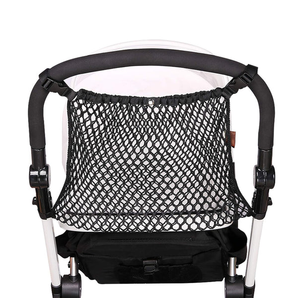 Universal Baby Stroller Organizer, Polyester Net Mesh Storage Bag with Extra Large Space for Diaper Toys and Snacks