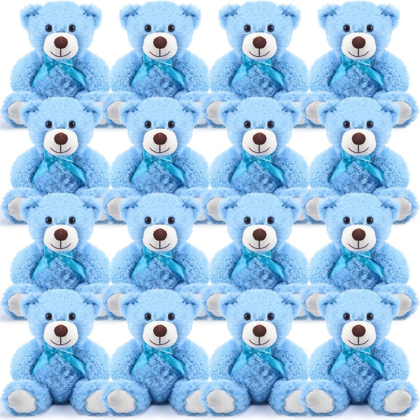 Jenaai 16 Pieces Stuffed Animals, 13.8 Inch Plush Bears with Bow for Baby Shower Wedding Christmas Birthday Favors
