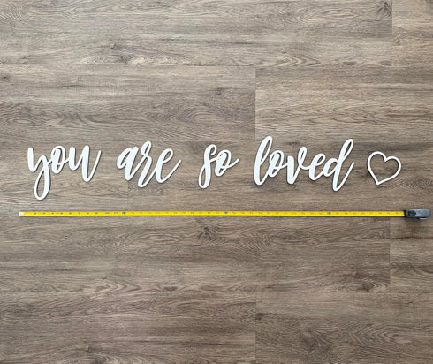 QWTOWFM You are so loved Small Quote Wall Sign,Wood Sign Home Decor,Nursery Crib Boy Room Office Home Wall Art Baby