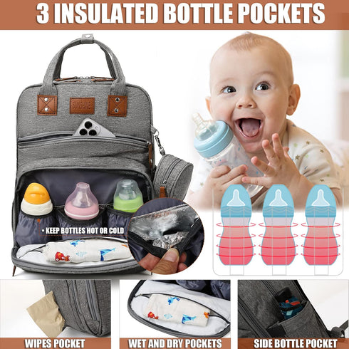 Backpack Baby Diaper Bag with Changing Station, best baby registry shower gifts, Baby Diaper Bags for Men