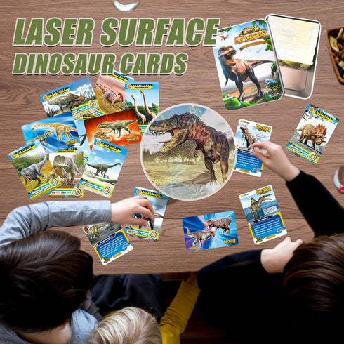 168 PCS Dinosaur Cards Set - Educational Learning Flash Cards, Collectible Dinosaur Trading Cards for Kids