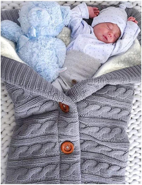 Grey1) XMWEALTHY Unisex Infant Swaddle Blankets Soft Thick Fleece Knit Baby Girls Boys Stroller Wraps (Baby