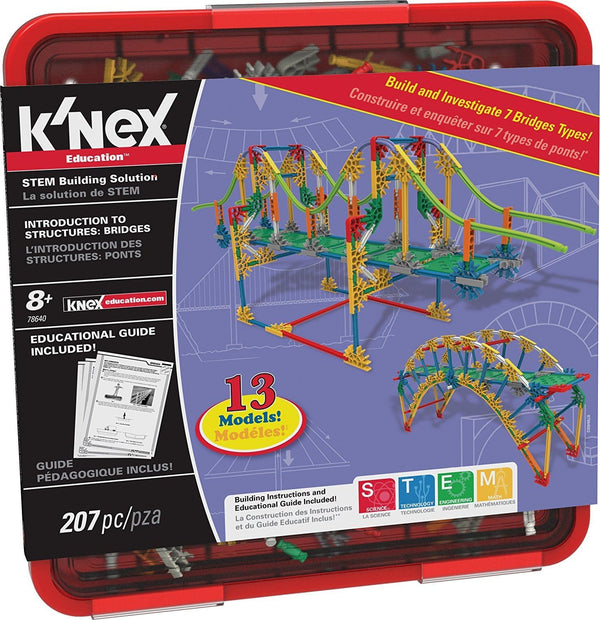 K’NEX Education Intro to Structures: Bridges Set, 207 Pieces, For Grades 3-5