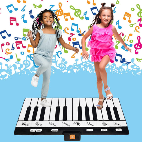 Play22 Floor Piano Mat for Toddlers, 71" - 24 Keys Piano Play Mat with Record, Playback, Demo, Adjustable Volume