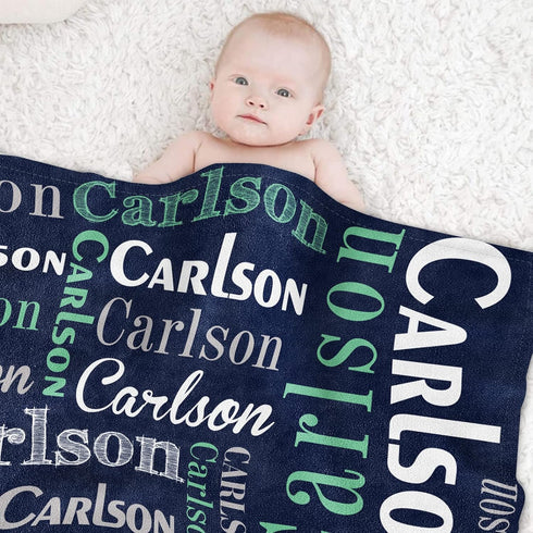 40" 50" Ship Next Day, Personalized Baby Blankets for Baby Boys Girls, Kids Custom Name Blanket for Newborn Toddler