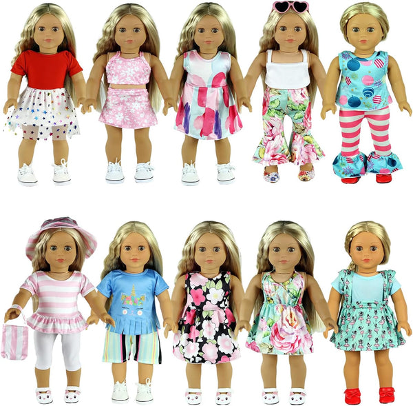 ReeRaa 20 pcs Clothing for Dolls 18 inch Doll Clothes and Accessories