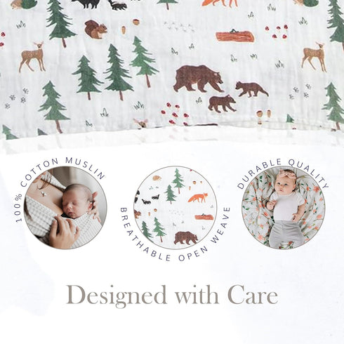 100% 44" 44" RED ROVR Organic Cotton Muslin Swaddle | Newborn Receiving Blanket | Baby Wrap | Boy, Girl, Unisex | Soft