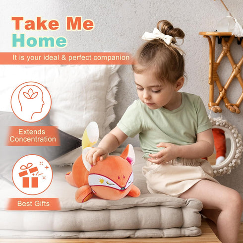 Adults9.8", 1.0 Lbs Onsoyours Original Red Wheat Fox Weighted Stuffed Animal, Cute Weighted Positive Fox Plush Pillow