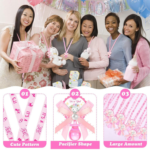 60 Remuuly Pcs Baby Shower Pacifiers Necklace Cute Elephant Acrylic Pacifier Party Favor Pacifiers Charm Necklace