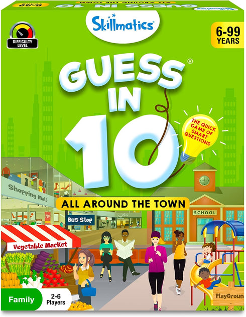 "Skillmatics Card Game - Guess in 10 All Around The Town, Perfect for Kids and Families, Travel Friendly"