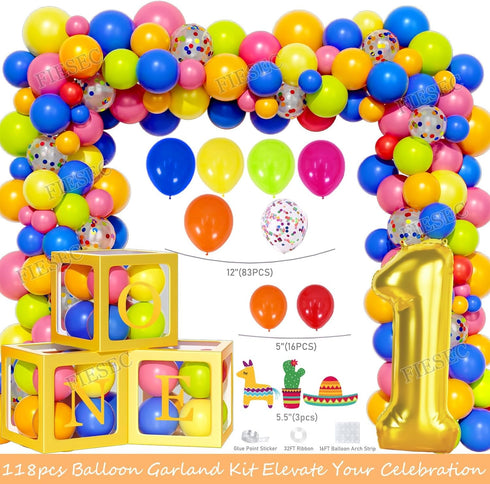 Fiesec 1st First Fiesta Birthday Decorations, Mexican Themed Birthday Party Decorations, Cinco De Mayo Backdrop Balloon