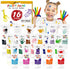 AROIC 16 Colors Kids Washable Finger Paint, Non-Toxic Art Supplies for Toddlers, Finger Painting DIY Crafts