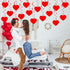 KatchOn Red Hanging Heart Decorations, Pack of 18, No DIY | Romantic Foil Heart Swirls for Special Night