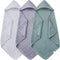 Ease Cubs 3-Pack Muslin Hooded Baby Towels, 100% Cotton, Ultra-Soft & Absorbent Baby Bath