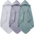 Ease Cubs 3-Pack Muslin Hooded Baby Towels, 100% Cotton, Ultra-Soft & Absorbent Baby Bath