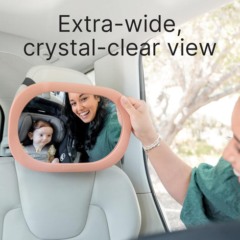 Renzo 360 Baby Car Mirror - Rear Facing Car Seat Mirror for Infants - Extra Large, Shatter-Resistant, Adjustable