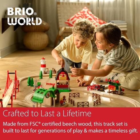 Sets 5-Piece Set 2 3 3 BRIO World Double Suspension Bridge - FSC-Certified Longest Wooden Train Track Bridge