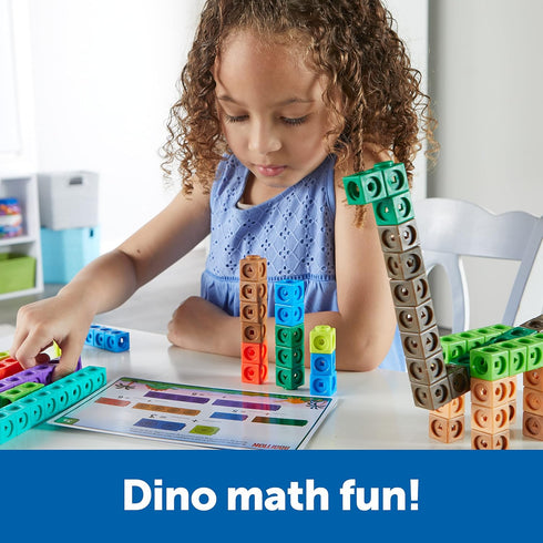 Learning Resources MathLink Cubes Kindergarten Math Activity Set, Dino Time! 115 Pieces for Ages 5+