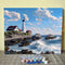 Portland Head Light Paint by Numbers Kits, Acrylic Oil Painting for Adults Kids, Tropical Seascape Home Decor