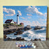 Portland Head Light Paint by Numbers Kits, Acrylic Oil Painting for Adults Kids, Tropical Seascape Home Decor