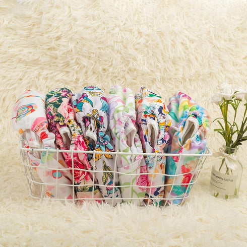 6pcs 6DCF04 Babygoal Cloth Diaper Cover for Girls,Baby Adjustable Reusable Covers for Fitted Diapers and Prefolds, Baby