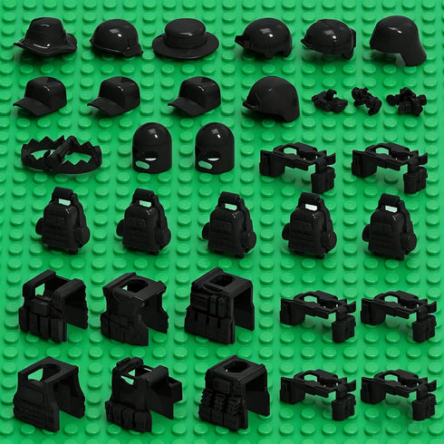 Pack, 30 Military Weapons Classic Building Block Military Toy Accessories Hat, Piece Army Figure Accessory Combo