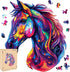 Horse Wooden Jigsaw Puzzles for Adults, 200 Pcs Beautiful Wooden Puzzle with Box, Family Game Birthday Gifts (10.8 *