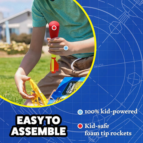 Stomp Rocket Ultra Rocket Refills, 6 Foam-Tipped Rockets for Kids, Fun Outdoor Toys Gifts for Boys & Girls