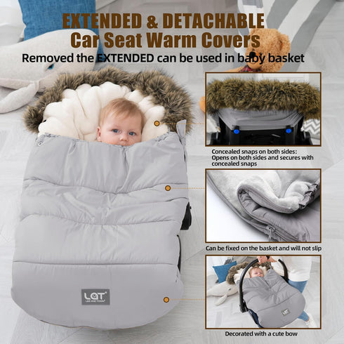 LAT Baby Warm Bunting Bag Universal,Extended and Removable,Stroller Sleeping Bag Cold Weather,Waterproof Toddler