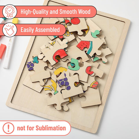 24 11.8" 8.8", Mr. Pen- Blank Wooden Puzzle, Pieces, x Wooden Blank Puzzles to Draw on