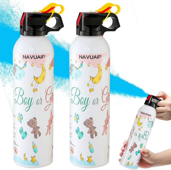 Navuaip Large Gender Reveal Fire Extinguisher, Gender Reveal Color Smoke Powder Spray, 2