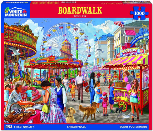 White Mountain 1000 Piece Jigsaw Puzzle, Boardwalk Carnival Puzzle
