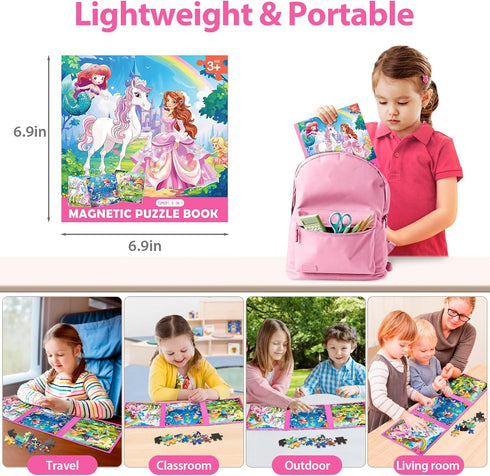 Princess Magnetic Puzzles for Toddlers 3-5 - 20-30 Pieces Mermaid Puzzles for Kids Ages 4-6 Birthday Gifts