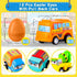 MGparty 12 Pack Prefilled Easter Eggs with Car Toys for Kids Toddlers Bulk Plastic Eggs Pull Back City Truck Vehicles