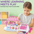 Ice Cream Store Mini Cash Register with Pretend Play Desserts, Working Scanner, Calculator, Microphone, Money