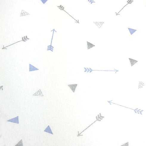 American Baby Company Fitted Crib Sheet 28" x 52", Soft Breathable Neutral 100% Cotton Jersey Sheet, Silver Blue Arrow, for Boys and Girls, Fits Crib and Toddler Bed mattresses by American Baby Company