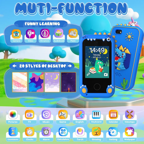 SnowCinda 3-10 2.8" 20 8G Kids Smart Phone Toys for Boys,Christmas Birthday Gifts for Girls Age Kids Cell Phone Toys