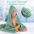 Accmor 2 Pack 100% Hooded Baby Towels, Muslin Cotton Bath Towel for Babies, Newborn, Infant and Toddler, Absorbent Soft