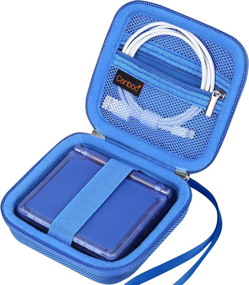 Canboc Carrying Case for RG35XXSP Handheld Game Console - Blue Storage Box with Mesh Pocket for Cable