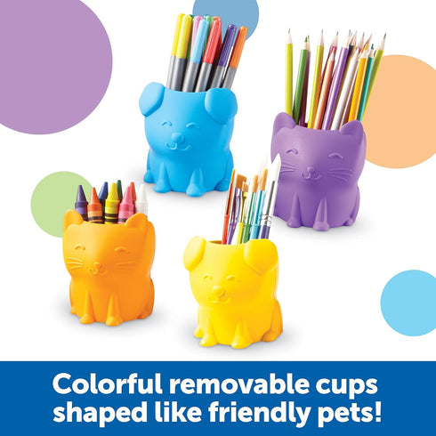 Learning Resources Create-a-Space Kiddy Center Pets, 6 Pieces Kids Art Supplies Organizer Caddy