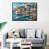 Colorful Seaside Town Jigsaw Puzzle - 1000 Pieces for Adults - Challenging Hardboard Puzzle for Game Nights - 27" x 20"