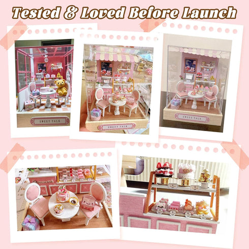 Flever Miniature Dollhouse DIY Kit - Sweet Talk Room with Furniture