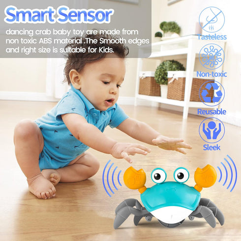 Hirger Crawling Crab Baby Toy, Tummy Time Toys for Infant 3-36 Months, Walking Dancing Crab for Toddler Birthday Gifts