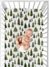 Sweet Jojo Designs Fitted Baby Crib Sheets (Green Woodland Tree) for Boys or Girls, Infant Nursery, Toddler Room