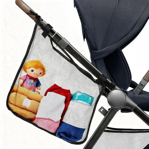 Thinp Stroller Sling Side Bag, Universal Stroller Organizer Cargo Net Strollers Caddy Mesh