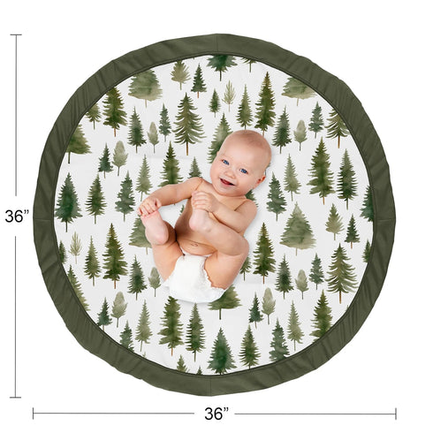 Tummy Sweet Jojo Designs Sage Green Woodland Boy Girl Gender Neutral Unisex Baby Play Mat Time Activity Toddler Floor