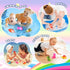 Baby Bath Toys for Toddlers 1-5, 6 Packs Light Up Floating Dinosaur Toys for Kids, Sensory Bathtub Games
