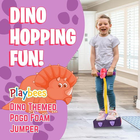 Triceratops Foam Pogo Stick, Coolest Jumper Toy for Kids Ages 3-7, Dinosaur Themed Fun for Boys and Girls