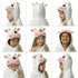 POCASOPA 35x35 Hooded Towel with Cute Cow Vaquita Design - Rayon Made from Bamboo - Premium Baby Gift - Ultra Soft