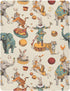 Pigsaly 27x39 Inch Crib Sheets Elephants Rabbits Tiger Vintage Circus Baby Sheet for Standard Crib Mattress Boys Girls
